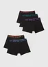 5 Pack Black Long Length Hipster Boxers - Extra small Image 1