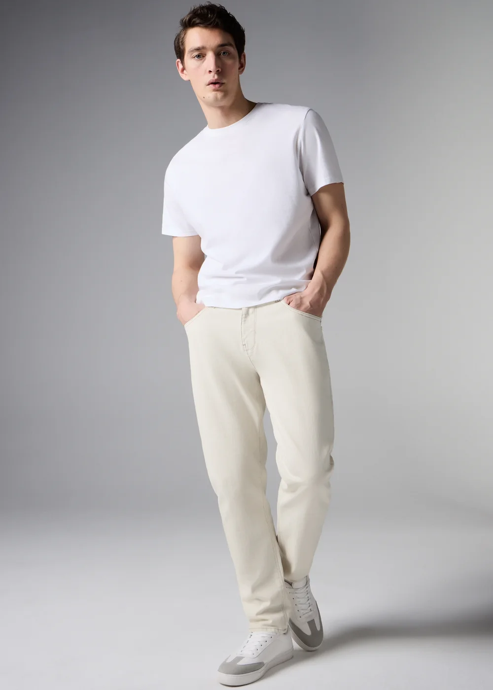 Ecru Tapered Jeans - 40 S Image 1
