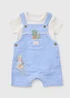Baby Blue Peter Rabbit Gingham Dungarees (Newborn-23mths) - Up to 1 Month Image 1