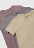 3 Pack Boys Multicolour Plain T-Shirts (7-15yrs) - Age 7 Years Image 2