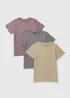3 Pack Boys Multicolour Plain T-Shirts (7-15yrs) - Age 7 Years Image 1
