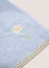 Blue Daisy Embroidered Hand Towel - Hand Towel Image 2