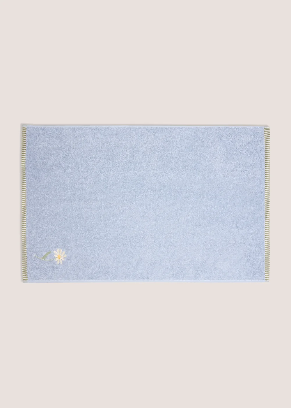 Blue Daisy Embroidered Hand Towel - Hand Towel Image 1