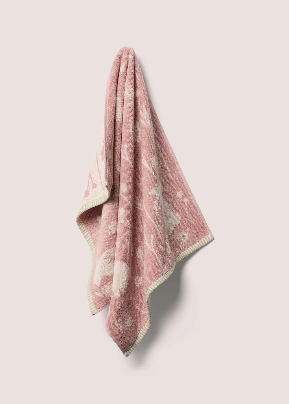 Pink Bunny Jacquard Towel - Hand Towel Image 1