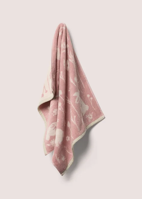 Pink Bunny Jacquard Towel - Hand Towel Image 1