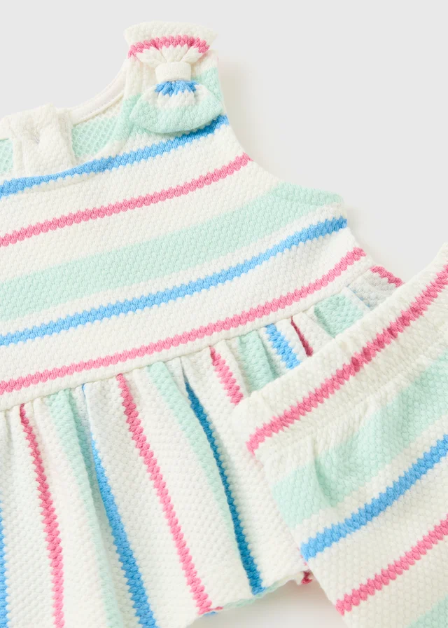 Baby Multicolour Stripe Popcorn Top & Shorts (Newborn-23mths)