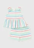 Baby Multicolour Stripe Popcorn Top & Shorts (Newborn-23mths) - Up to 1 Month Image 1