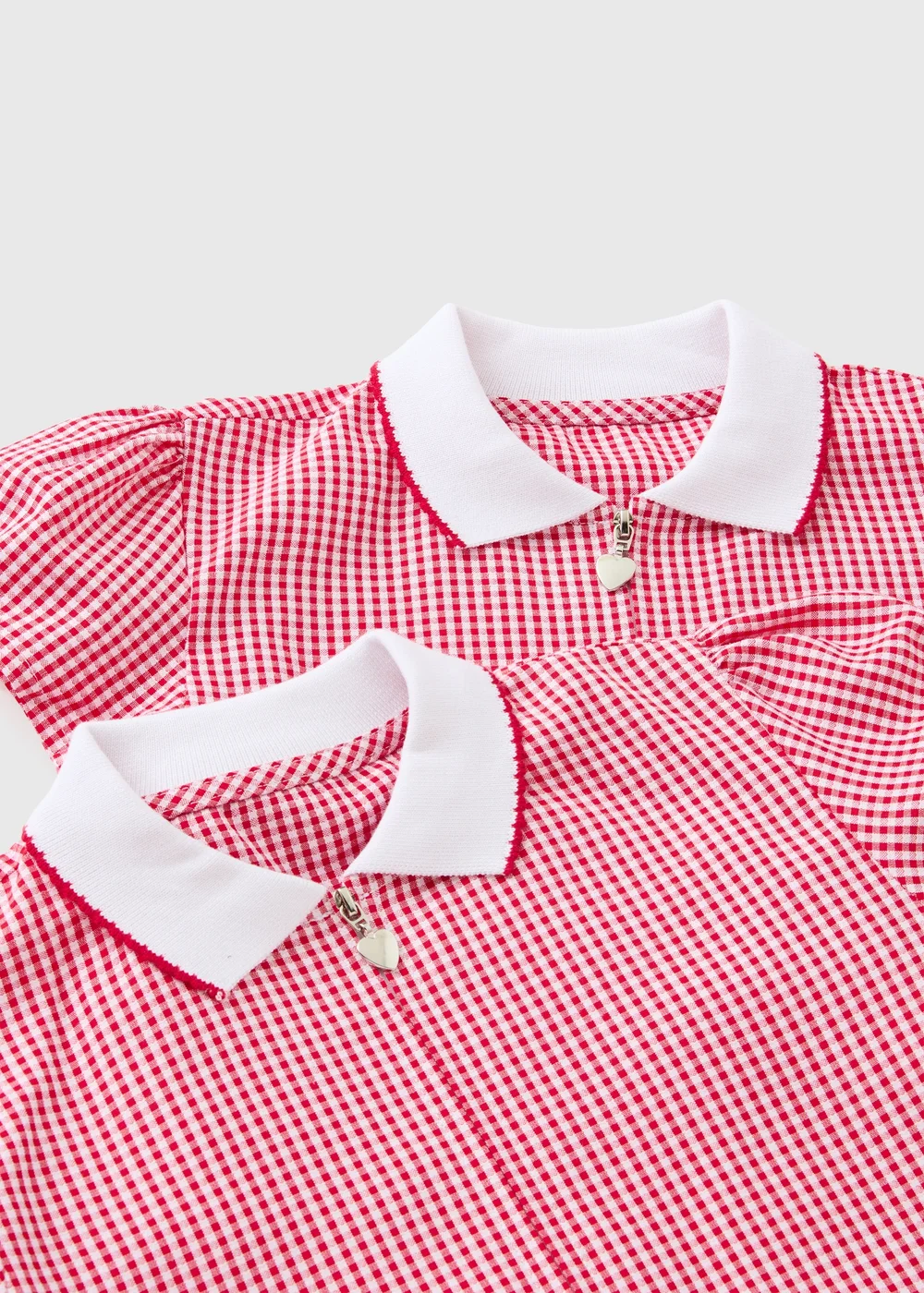 2 Pack Girls Red Gingham Knit Collar Plus Fit School Dresses (4-13yrs) - 13 Yrs Image 2