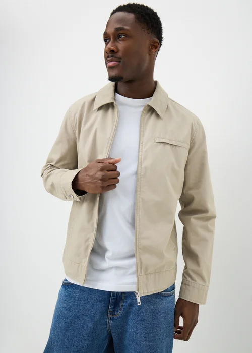 Cream Canvas Chore Jacket - S Image 1