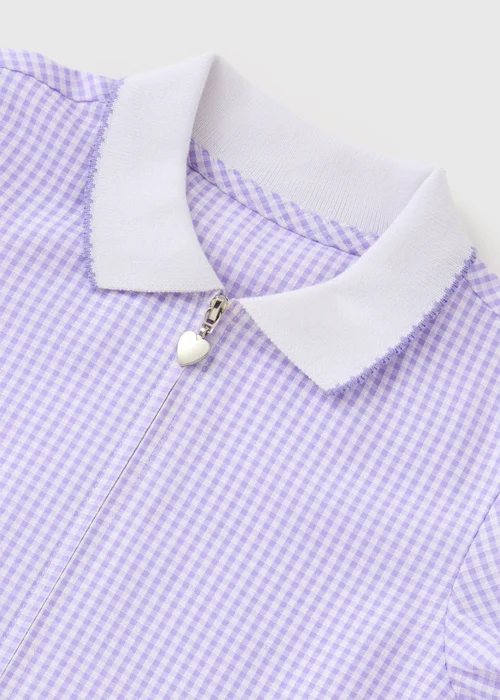 2 Pack Girls Lilac Gingham Knit Collar School Dresses (3-13 Years) - 3 Yrs Image 2