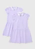 2 Pack Girls Lilac Gingham Pinafore Dress (3-13 Years) - Age 4 Years Image 1