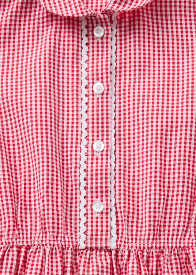 2 Pack Girls Red Gingham Traditional School Dresses (3-12 Years)