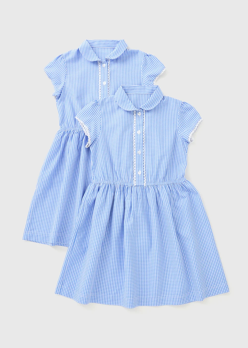 2 Pack Girls Traditional Gingham Dresses (3-12 Years) - Age 4 Years Image 1