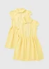 2 Pack Girls Yellow Gingham Pinafore Dress (3-13 Years) - Age 4 Years Image 1