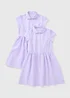 2 Pack Girls Traditional Lilac Gingham Dresses (3–13yrs) - Age 4 Years Image 1