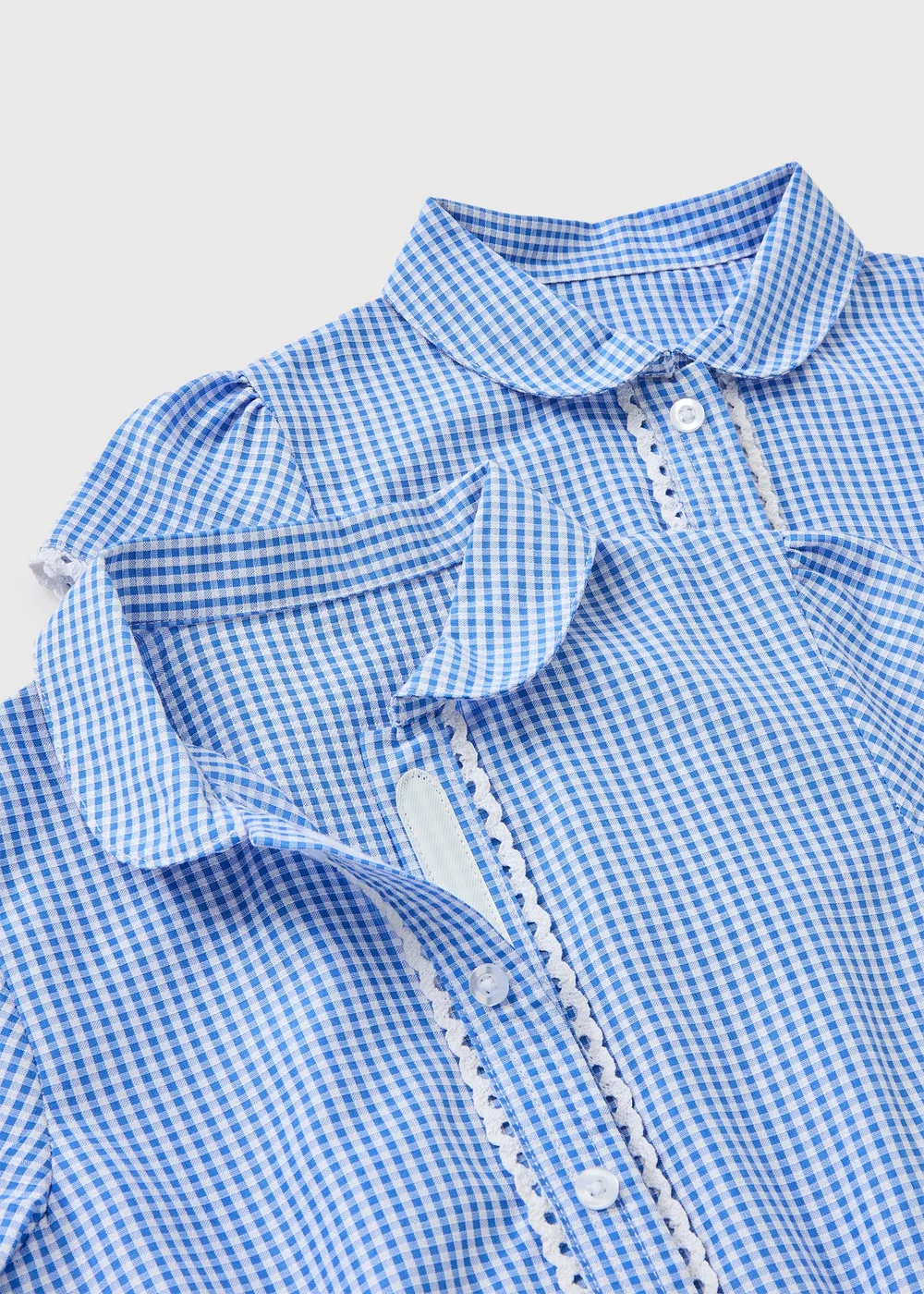 2 Pack Girls Blue Gingham Pinafore Dress (3-13 Years) - Age 4 Years Image 1