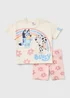 Bluey Girls Pink Flower T-Shirt & Cycle Shorts (1-7yrs) - 1 to 1 half years Image 1