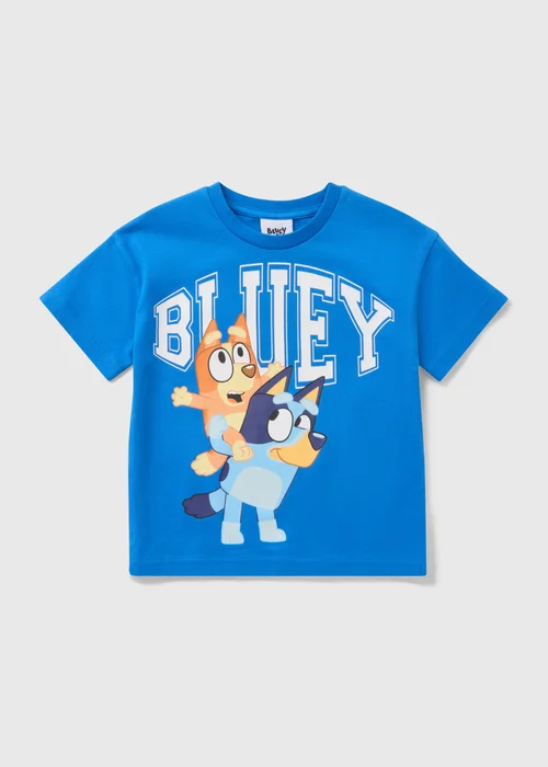 Bluey Boys Blue Piggy Back T-Shirt (1-7yrs) - Age 6 - 7 Years Image 1