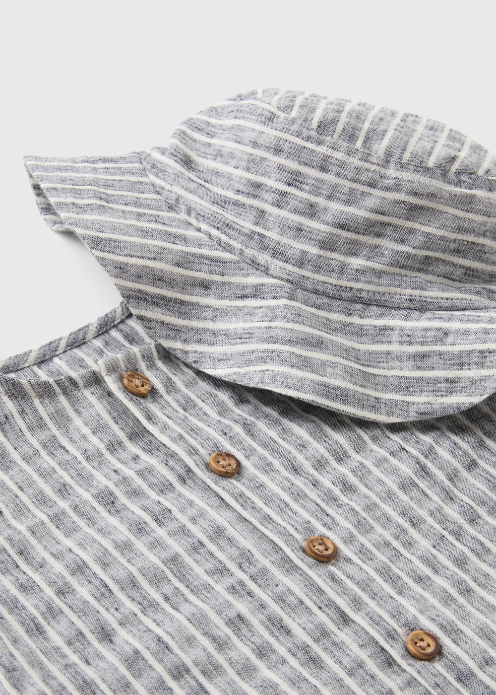 Baby Grey Stripe Romper & Hat Set (Newborn-23mths) - Up to 1 Month Image 2