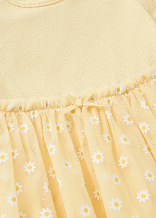 Baby Yellow Mesh Daisy Dress - 0-3 months Image 2