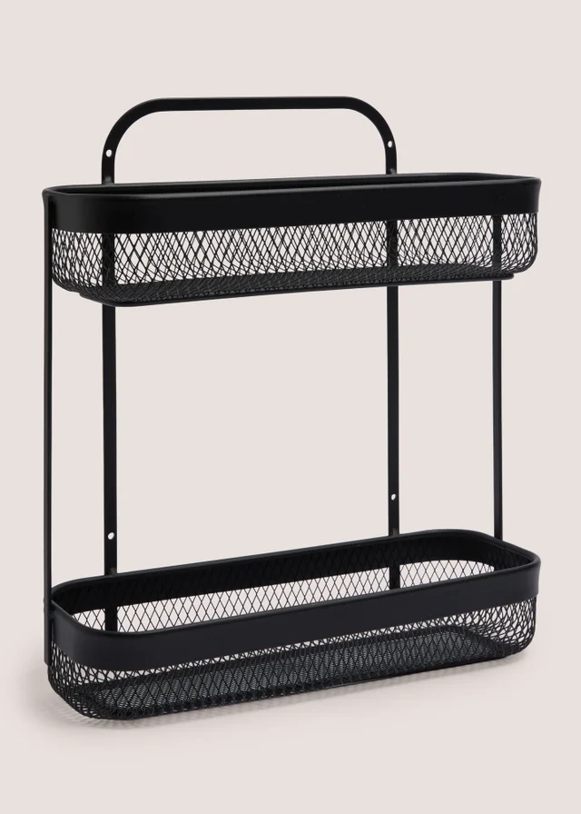 Black Mesh Metal Two Tier Caddy