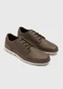 Brown Faux Leather Derby Shoe - Size 8 Image 1