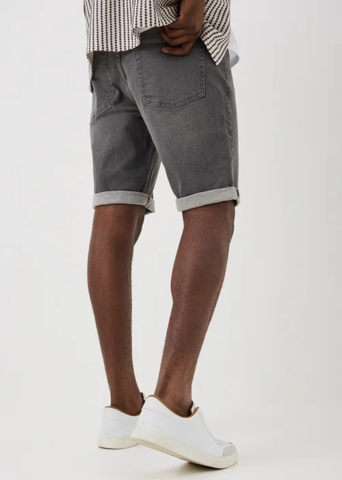 Grey Slim Fit Denim Shorts - 38 Image 2