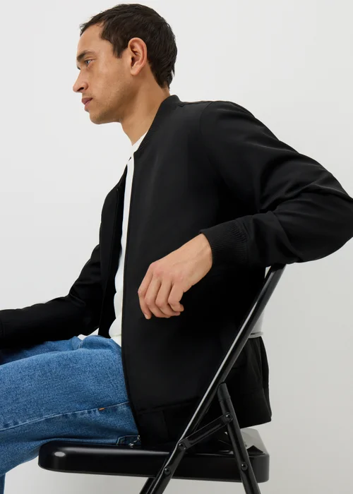 Black Lightweight Bomber Jacket - S Image 3