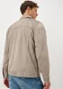 Mushroom Faux Suede Trucker Jacket - S Image 3