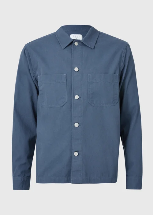 Blue Lightweight Canvas Shacket - S Image 4