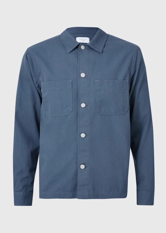 Blue Lightweight Canvas Shacket