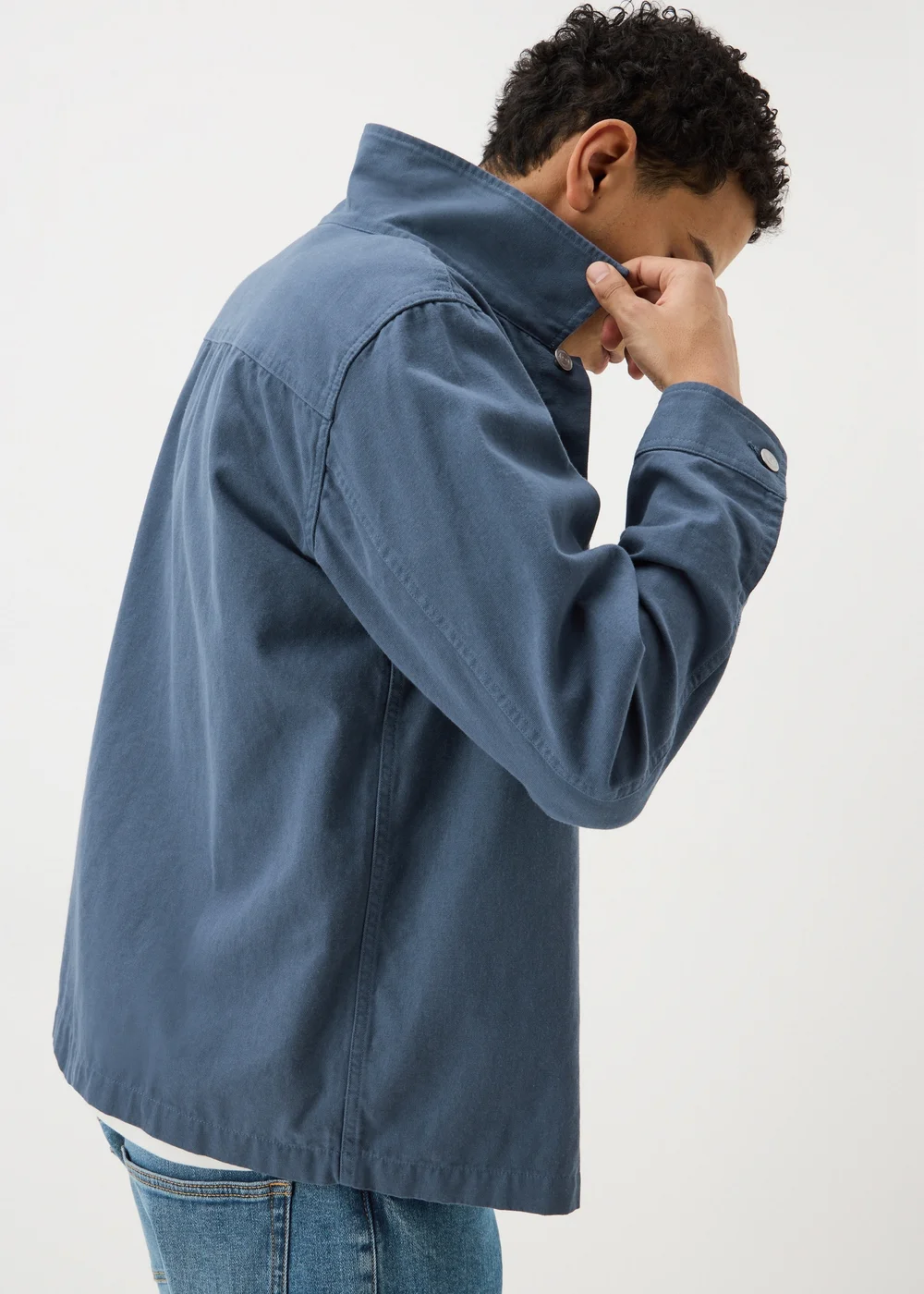 Blue Lightweight Canvas Shacket - S Image 1