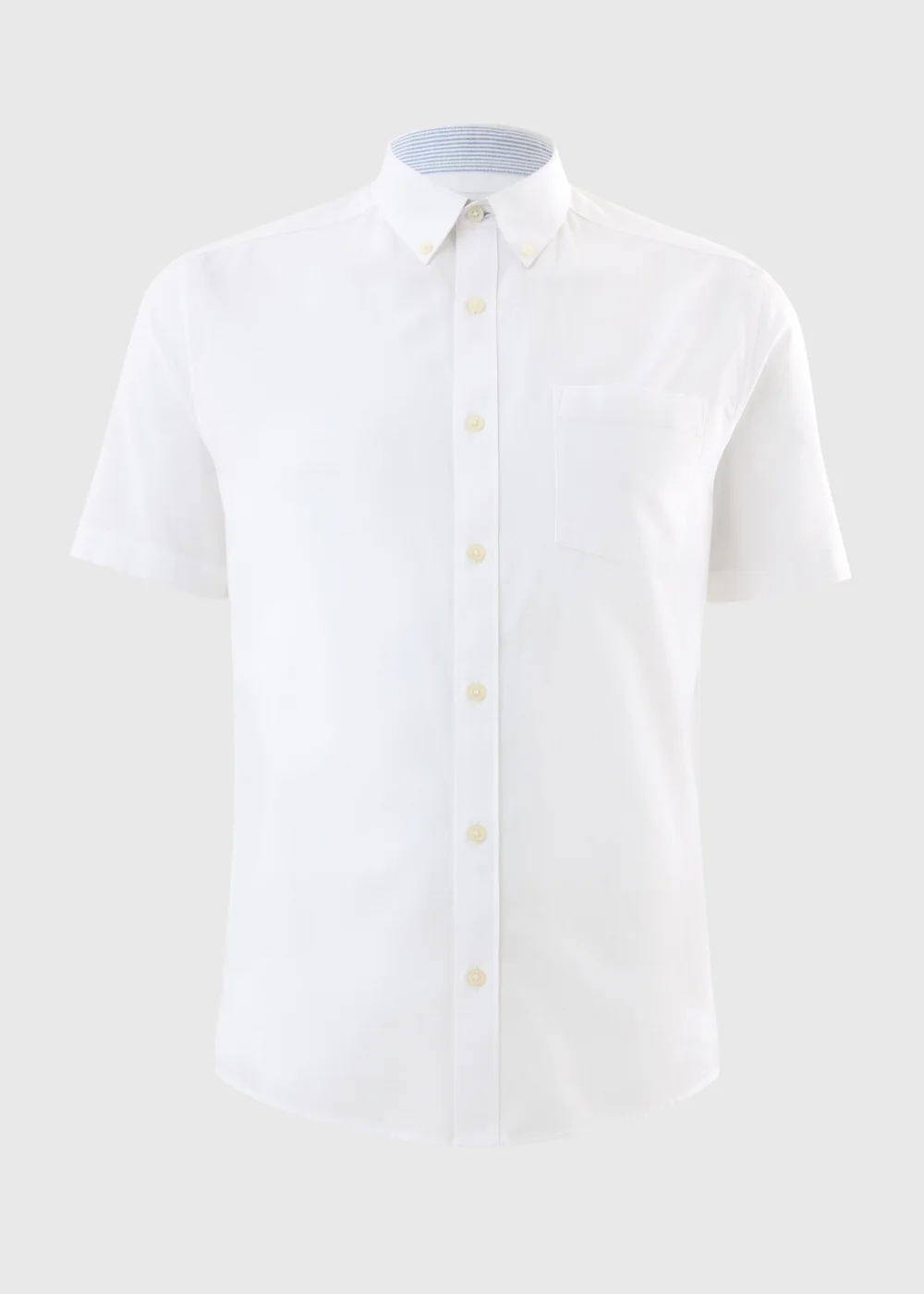 White Short Sleeve Oxford Shirt - Small Image 1