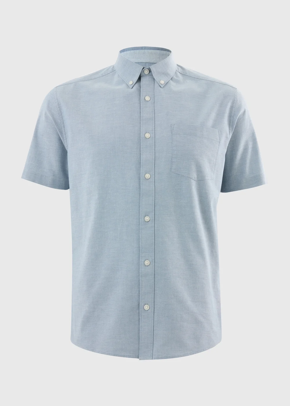 Blue Short Sleeve Oxford Shirt - Small Image 4