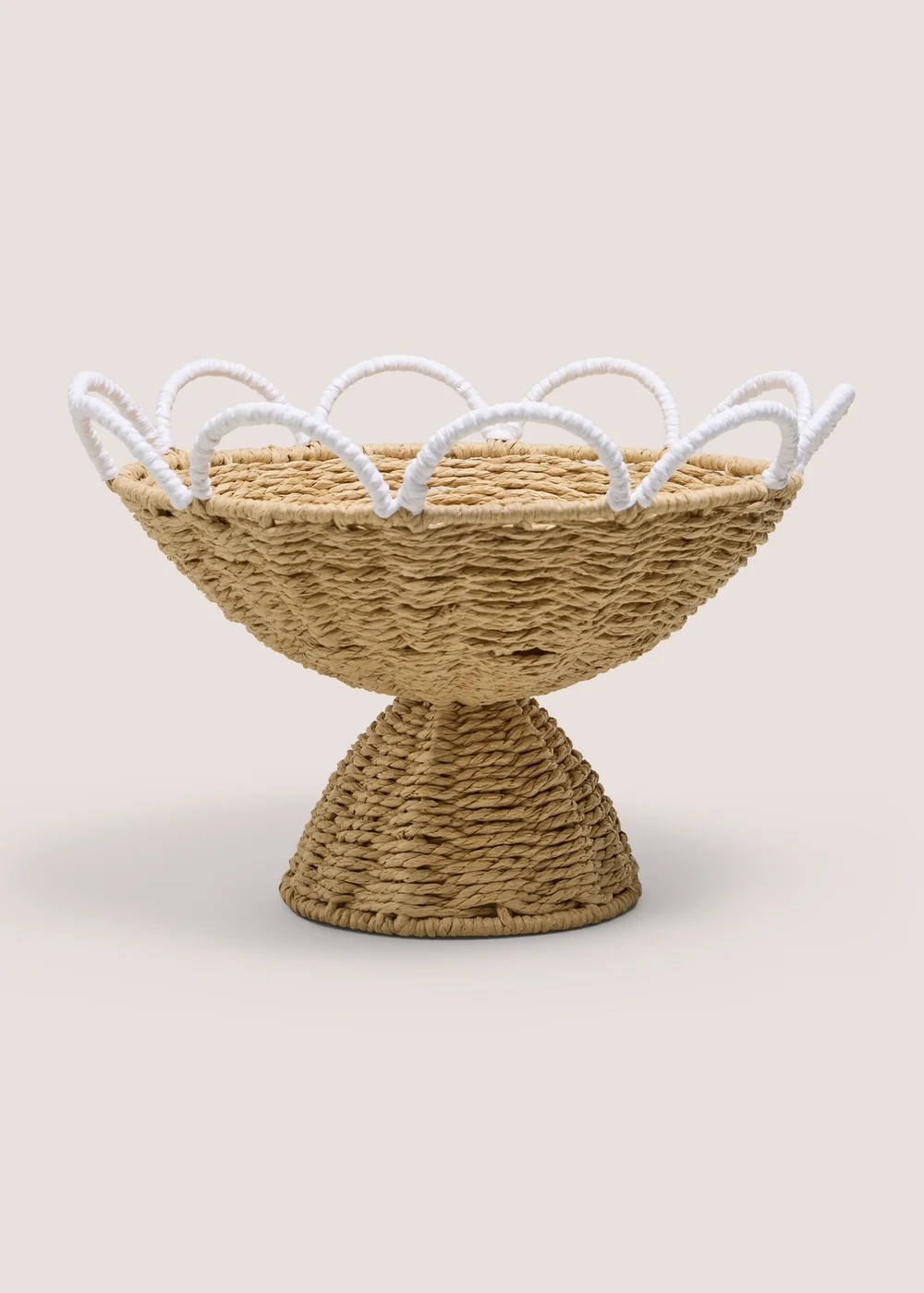 Neutral Scallop Edge Footed Bowl Image 1
