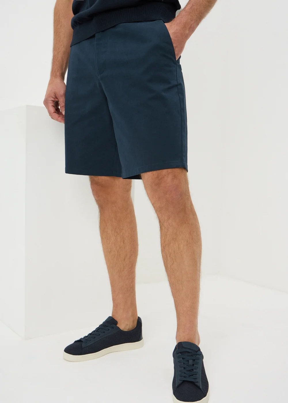 Navy Regular Fit Chino Shorts - 30 waist Image 2