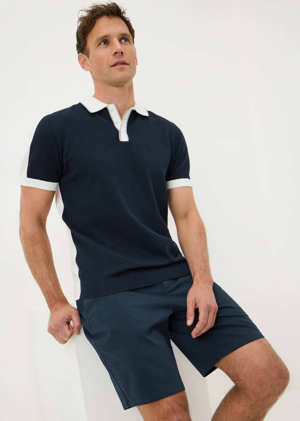 Navy Regular Fit Chino Shorts - 30 waist Image 1