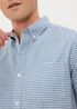 Blue Gingham Short Sleeve Oxford Shirt - Small Image 2