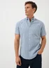 Blue Gingham Short Sleeve Oxford Shirt - Small Image 1