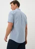 Blue Gingham Short Sleeve Oxford Shirt - Small Image 3