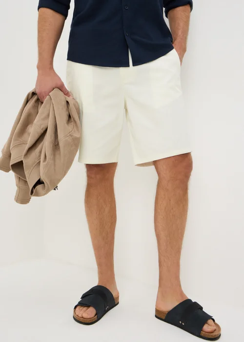 Ecru Regular Fit Chino Shorts - 30 Image 2