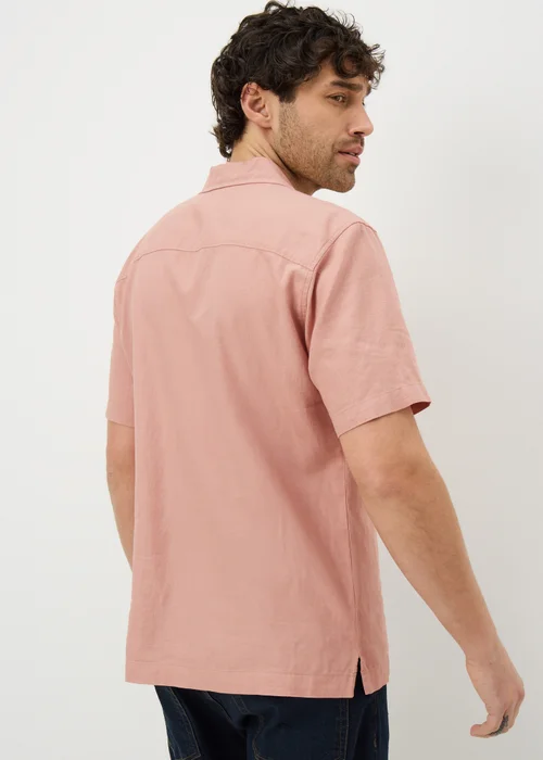 Pink Linen Rich Short Sleeve Shirt - Small Image 3