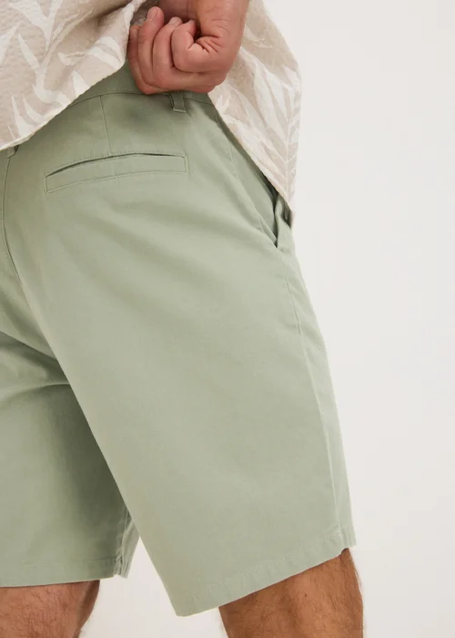 Sage Green Regular Fit Chino Shorts - 30 waist Image 3