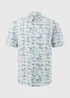 Ecru Island Print Short Sleeve Shirt - Small Image 4