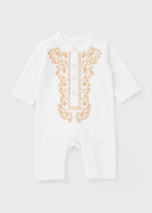 Baby White Eid Romper (Newborn-23mths) - Up to 1 Month Image 1