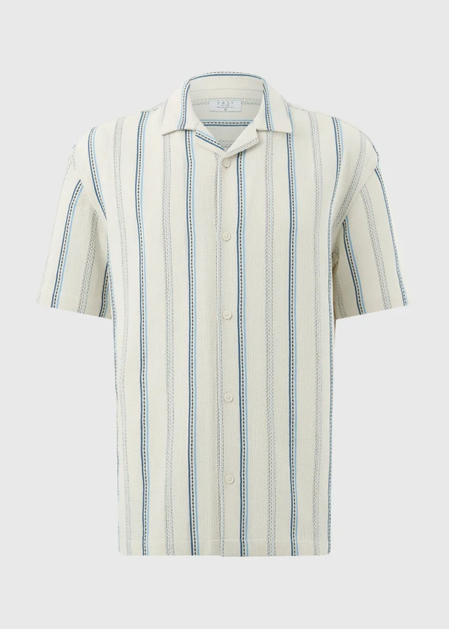 Ecru Stripe Short Sleeve Shirt
