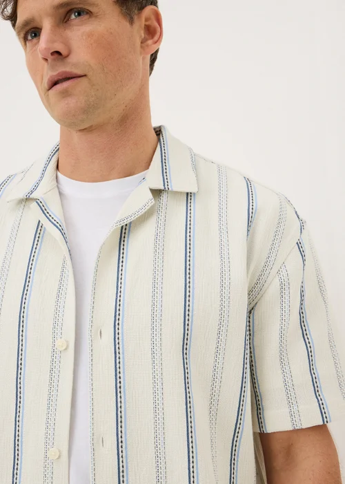 Ecru Stripe Short Sleeve Shirt - Small Image 2