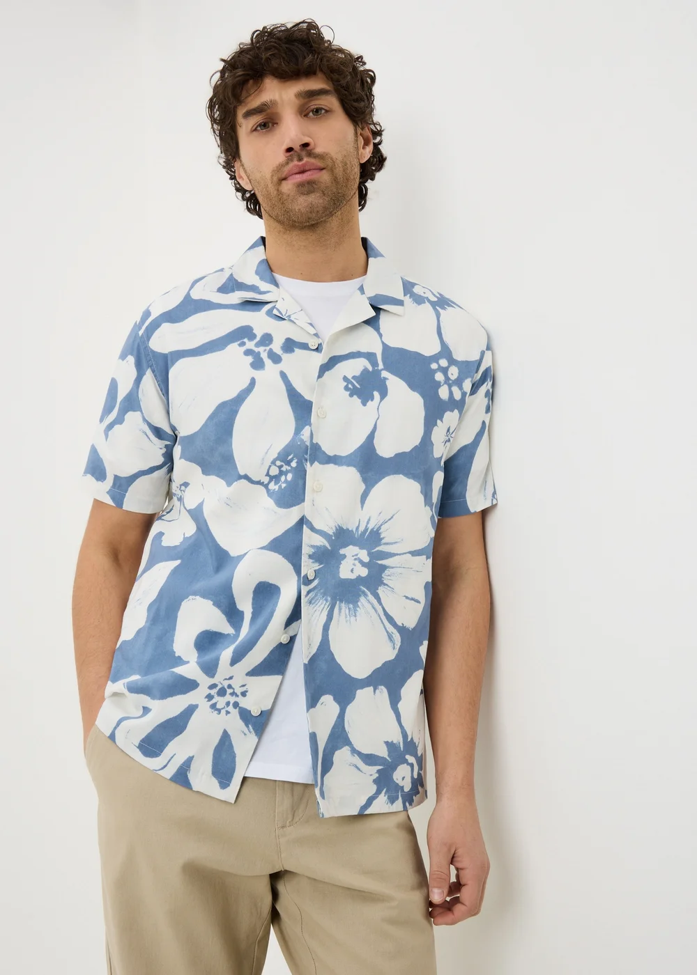 Blue Smart Floral Shirt - Small Image 2
