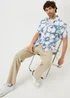 Blue Smart Floral Shirt - Small Image 1