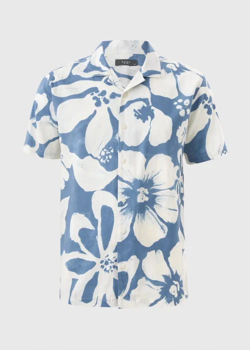 Blue Smart Floral Shirt - Small Image 4